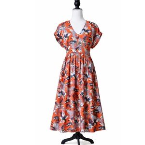 Floral Orange Maxi Dress